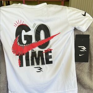 Nike White Dri-FIT 'Go Time' Tee & Shorts Set Boys Size 5 small